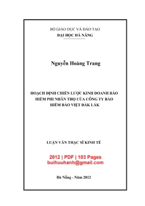 Luận văn thạc sĩ quản trị kinh doanh hoạch định chiến lược kinh doanh bảo hiểm phi nhân thọ của công ty bảo hiểm bảo việt đăk lăk