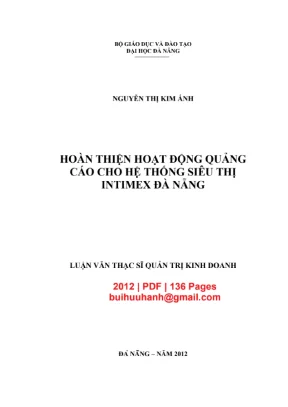 Luận văn thạc sĩ quản trị kinh doanh hoàn thiện hoạt động quảng cáo cho hệ thống siêu thị intimex đà nẵng