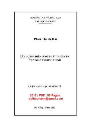 Luận văn thạc sĩ quản trị kinh doanh xây dựng chiến lược phát triển của tập đoàn trường thịnh