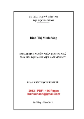 Luận văn thạc sĩ quản trị kinh doanh hoạch định nguồn nhân lực tại nhà máy sữa đậu nành việt nam vinasoy