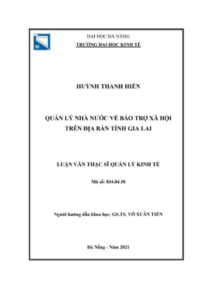 Luận văn thạc sĩ quản lý nhà nước về bảo trợ xã hội trên đại bàn tỉnh gia lai