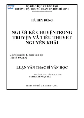 Luận văn thạc sĩ người kể chuyện trong truyện và tiểu thuyết nguyễn khải