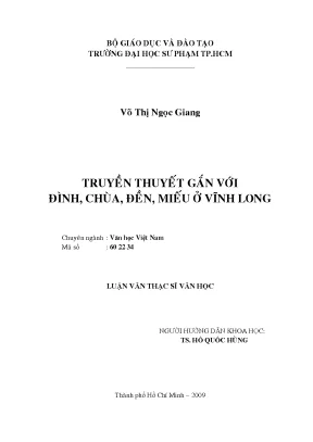Luận văn thạc sĩ truyền thuyết gắn với đình chùa đền miếu ở vĩnh long