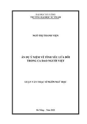 Ẩn dụ ý niệm về tình yêu lứa đôi trong ca dao người việt