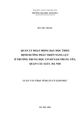 Luận văn thạc sĩ quản lý hoạt động dạy học theo định hướng phát triển năng lực trường thcs na trung yên cầu giấy hà nội