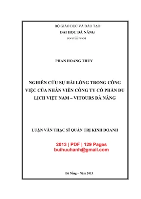 Luận văn thạc sĩ quản trị kinh doanh nghiên cứu sự hài lòng trong công việc của nhân viên công ty cổ phần du lịch việt nam vitours đà nẵng