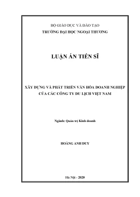 Luận văn thạc sĩ xây dựng và phát triển văn hoá doanh nghiệp của các công ty du lịch việt nam