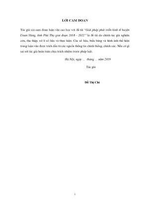 Giải pháp phát triển kinh tế huyện đoan hùng tỉnh phú thọ giai đoạn 2018 2022