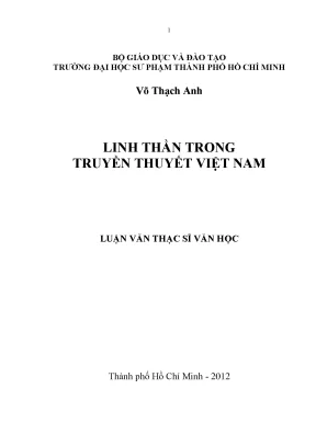 Luận văn thạc sĩ linh thần trong truyền thuyết việt nam