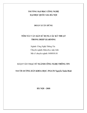 Luận văn thạc sĩ tóm tắt văn bản sử dụng các kỹ thuật trong deep learning