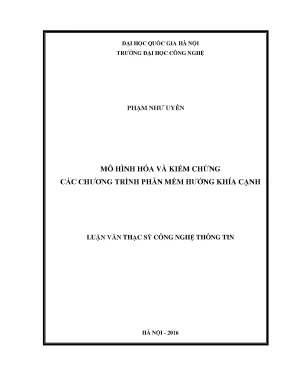 Luận văn thạc sĩ mô hình hóa và kiểm chứng các chương trình phần mềm hướng khía cạnh
