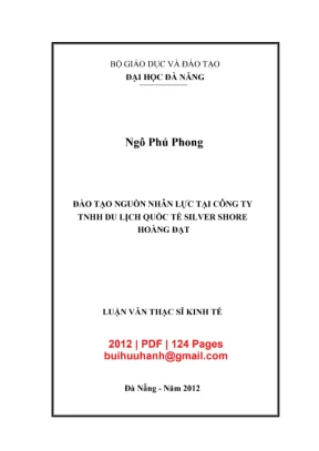 Luận văn thạc sĩ quản trị kinh doanh đào tạo nguồn nhân lực tại công ty tnhh du lịch quốc tế silver shore hoàng đạt