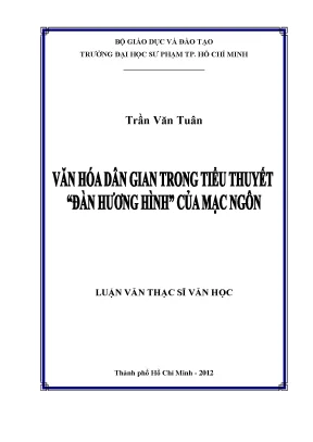 Luận văn thạc sĩ văn hóa dân gian trong tiểu thuyết