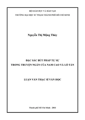 Luận văn thạc sĩ đặc sắc bút pháp tự sự trong truyện ngắn của nam cao và lỗ tấn