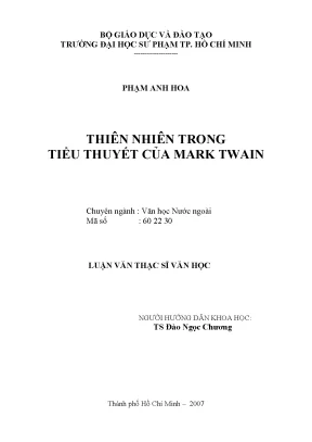 Luận văn thạc sĩ thiên nhiên trong tiểu thuyết của mark twain