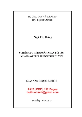 Luận văn thạc sĩ quản trị kinh doanh nghiên cứu rủi ro cảm nhận đối với mua hàng thời trang trực tuyến