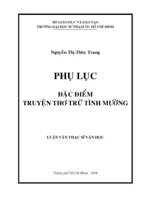 Luận văn thạc sĩ đặc điểm truyện thơ trữ tình mường