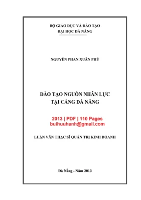 Luận văn thạc sĩ quản trị kinh doanh đào tạo nguồn nhân lực tại cảng đà nẵng