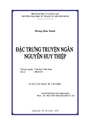 Luận văn thạc sĩ đặc trưng truyện ngắn nguyễn huy thiệp