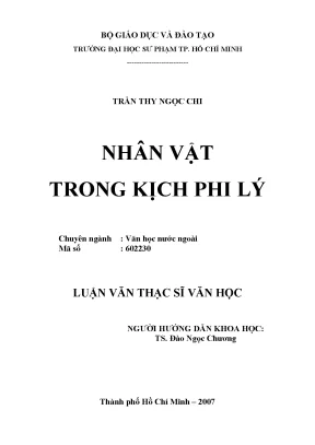 Luận văn thạc sĩ nhân vật trong kịch phi lý