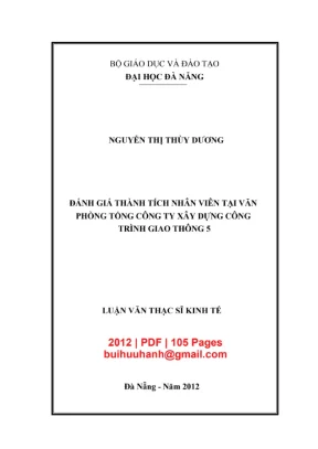 Luận văn thạc sĩ quản trị kinh doanh đánh giá thành tích nhân viên tại văn phòng tổng công ty xây dựng công trình giao thông 5