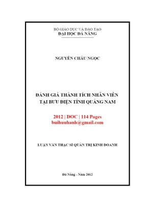 Luận văn thạc sĩ quản trị kinh doanh đánh giá thành tích nhân viên tại bưu điện tỉnh quảng nam