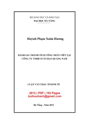 Luận văn thạc sĩ quản trị kinh doanh đánh giá thành tích công nhân viên tại công ty tnhh tuấn đạt quảng nam