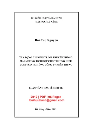 Luận văn thạc sĩ quản trị kinh doanh xây dựng chương trình truyền thông marketing tích hợp cho thương hiệu coveco tại tổng công ty miền trung
