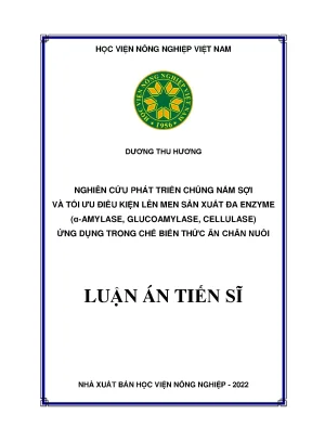 Luận án tiến sĩ nghiên cứu phát triển chủng nấm sợi và tối ưu điều kiện lên men sản xuất đa enzyme αamylase glucoamylase cellulase ứng dụng trong chế biến thức ăn chăn nuôi