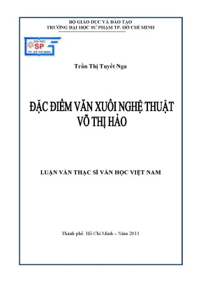 Luận văn thạc sĩ đặc điểm văn xuôi nghệ thuật võ thị hảo