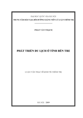 Luận văn thạc sĩ phát triển du lịch tỉnh bến tre