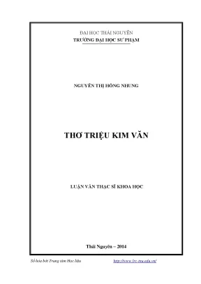 Luận văn thạc sĩ thơ triệu kim văn