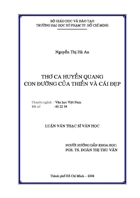 Luận văn thạc sĩ thơ ca huyền quang con đường của thiền và cái đẹp