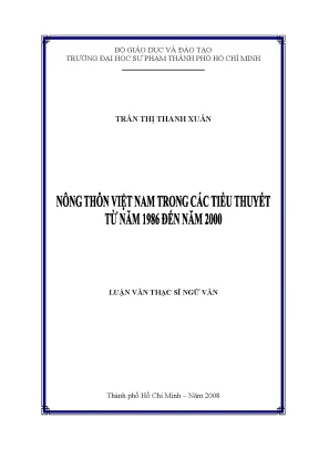 Luận văn thạc sĩ nông thông việt nam trong các tiểu thuyết từ năm 1986 đến năm 2000