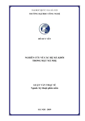 Luận văn thạc sĩ nghiên cứu về các hệ mã khối trong mật mã nhẹ