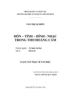 Luận văn thạc sĩ hồn tình hình nhạc trong thơ hoàng cầm