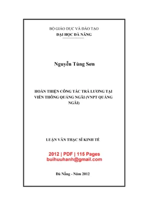Luận văn thạc sĩ quản trị kinh doanh hoàn thiện công tác trả lương tại viễn thông quảng ngãi vnpt quảng ngãi