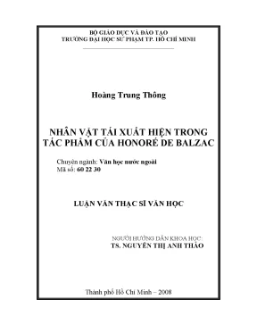 Luận văn thạc sĩ nhân vật tái xuất hiện trong tác phẩm của honoré de balzac