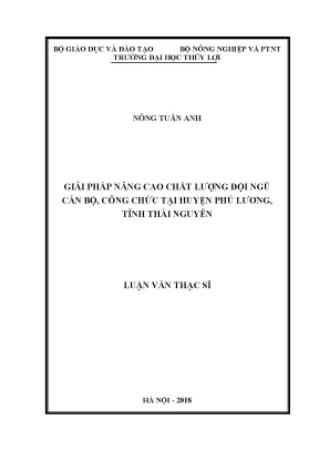 Giải pháp nâng cao chất lượng đội ngũ cán bộ công chức tại huyện phú lương tỉnh thái nguyên