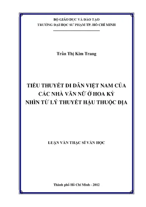 Luận văn thạc sĩ tiểu thuyết di dân việt nam của các nhà văn nữ ở hoa kỳ nhìn từ lý thuyết hậu thuộc địa