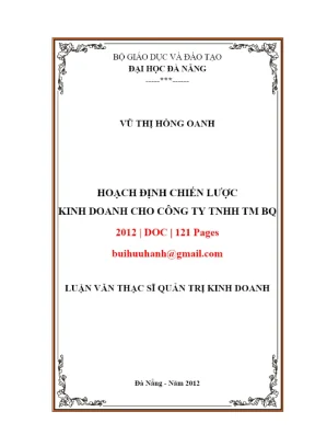 Luận văn thạc sĩ quản trị kinh doanh hoạch định chiến lược kinh doanh cho công ty tnhh tm bq