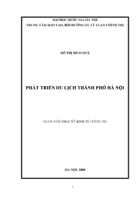 Luận văn thạc sĩ phát triển du lịch thành phố hà nội