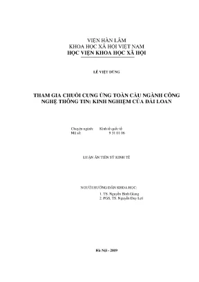 Luận án tiến sĩ tham gia chuỗi cung ứng toàn cầu ngành công nghệ thông tin kinh nghiệm của đài loan