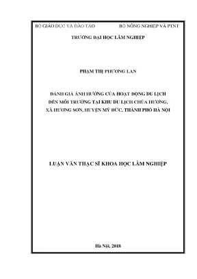 Luận văn thạc sĩ đánh giá ảnh hưởng của các hoạt động du lịch đến môi trường tại khu du lịch chùa hương xã hương sơn huyện mỹ đức thành phố hà nội