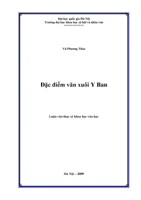 Luận văn thạc sĩ đặc điểm văn xuôi y ban