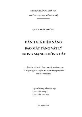 Đánh giá hiệu năng bảo mật tầng vật lý trong mạng không dây