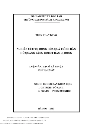 Nghiên ứu tự động hóa quá trình hàn hồ quang bằng robot hàn di động
