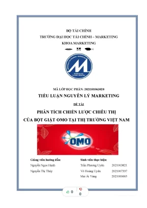 Phân tích chiến lược chiêu thị của bột giặt omo tại thị trường việt nam