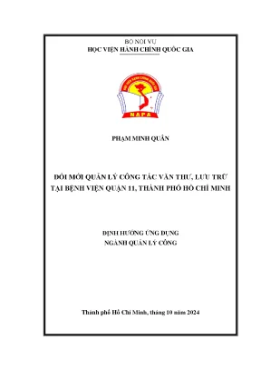 Đổi mới quản lý công tác văn thư lưu trữ tại bệnh viện quận 11 thành phố hồ chí minh