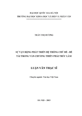 Luận văn thạc sĩ sự vận động phát triển hệ thống chủ đề đề tài trong văn chương thiền phái trúc lâm